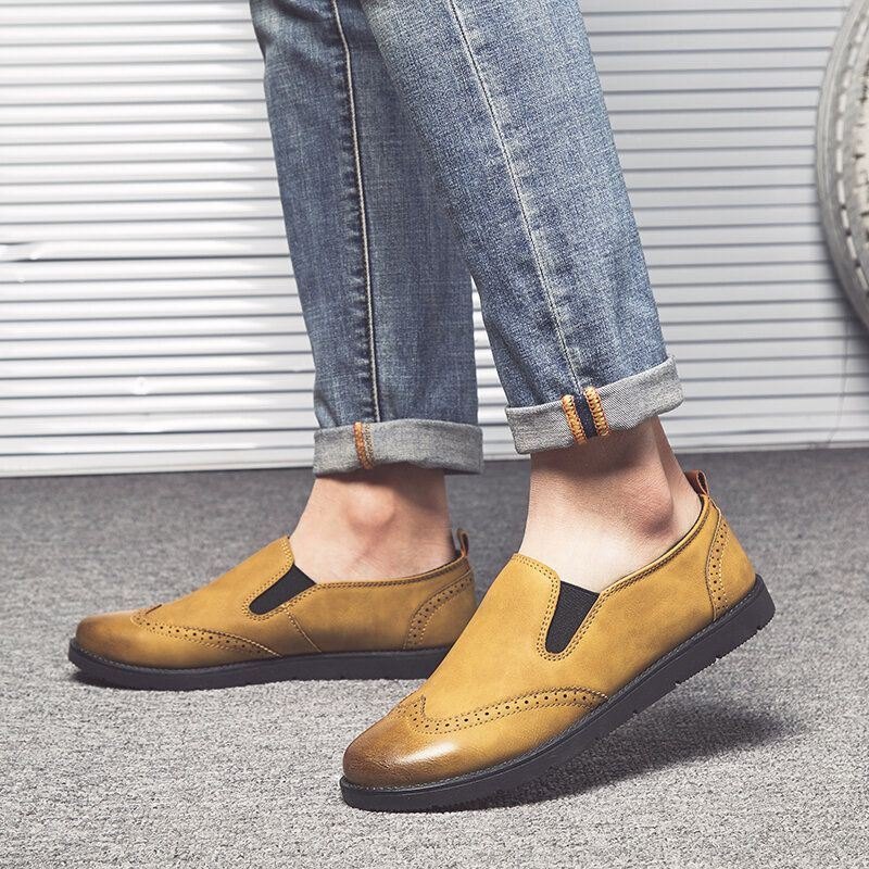 Business Casual Loafers For Herre Chelsea Slip On Work Dress Håndsømte Sko