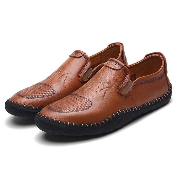 Casual Slip On Outdoor Men Oxfords Sko Lær