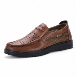 Comfy Men Leather Pustende Hollow Outs Slip On Oxfords