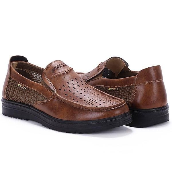 Comfy Men Leather Pustende Hollow Outs Slip On Oxfords