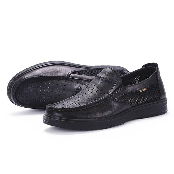 Comfy Men Leather Pustende Hollow Outs Slip On Oxfords