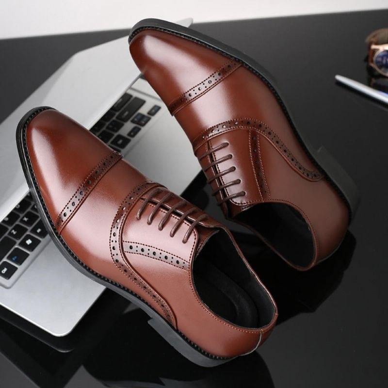 Herre Brogue Carved Casual Business Oxfords Dress Sko