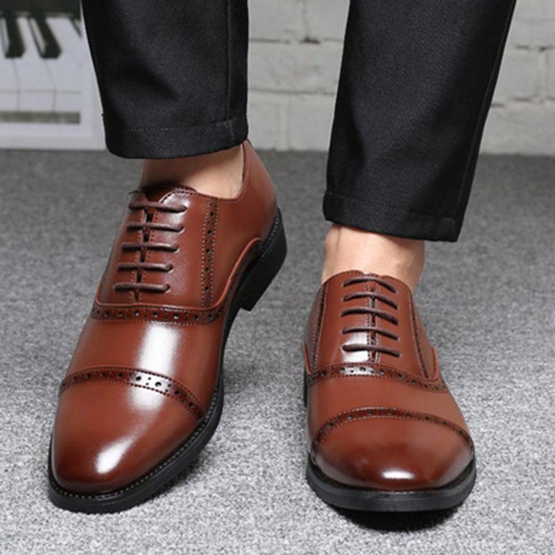 Herre Brogue Carved Casual Business Oxfords Dress Sko