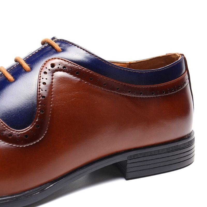 Herre Brogue Carved Spicing Leather Pointed Toe Business Oxfords