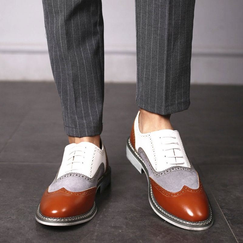 Herre Brogue Colorblock Oxfords Snøring Business Casual Formell Sko