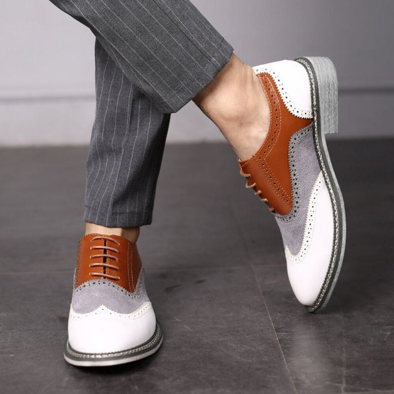 Herre Brogue Colorblock Oxfords Snøring Business Casual Formell Sko