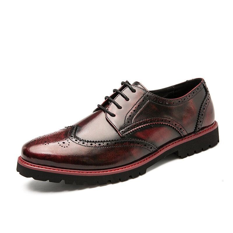 Herre Brogue Craved Retro Gentleman Dress Sko