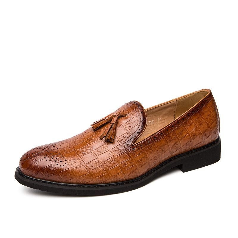 Herre Brogue Dusk Dekor Mikrofiber Skinn Slip On Party Formell Sko