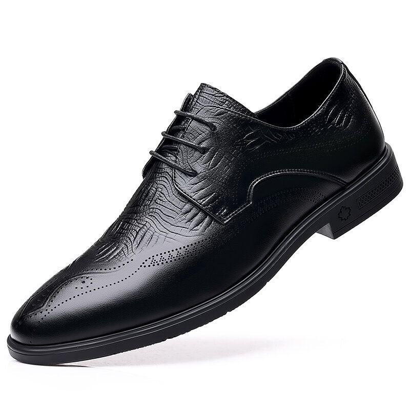 Herre Brogue Preget Snøring Business Dress Oxfords Sko