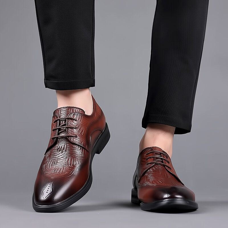 Herre Brogue Preget Snøring Business Dress Oxfords Sko