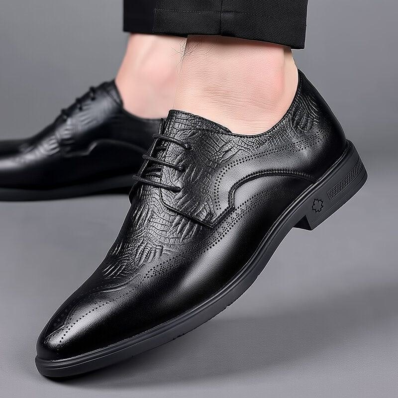 Herre Brogue Preget Snøring Business Dress Oxfords Sko