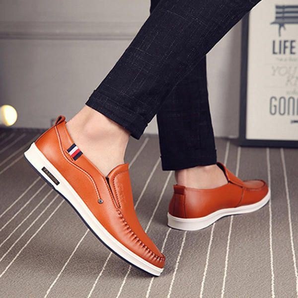 Herre Casual Comfy Genuine Leather Flats Oxfords