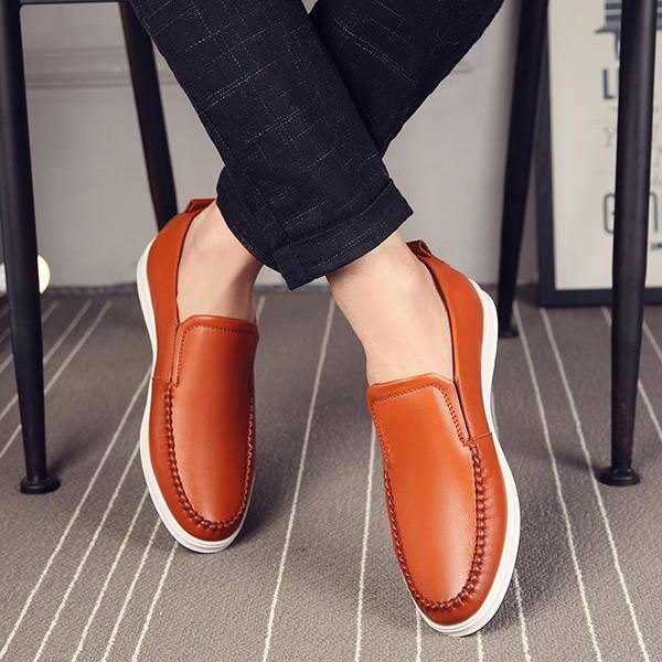 Herre Casual Comfy Genuine Leather Flats Oxfords