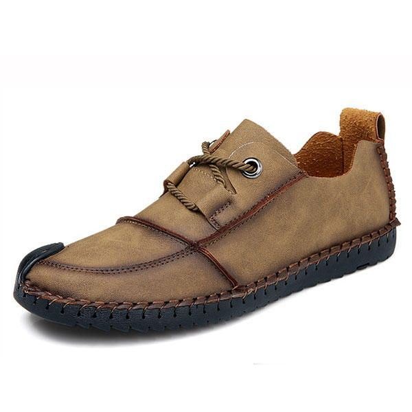 Herre Casual Håndsøm Cap Toe Myk Slip On Oxfords