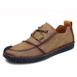 Herre Casual Håndsøm Cap Toe Myk Slip On Oxfords