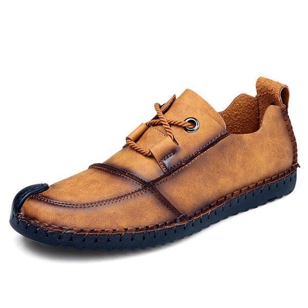 Herre Casual Håndsøm Cap Toe Myk Slip On Oxfords