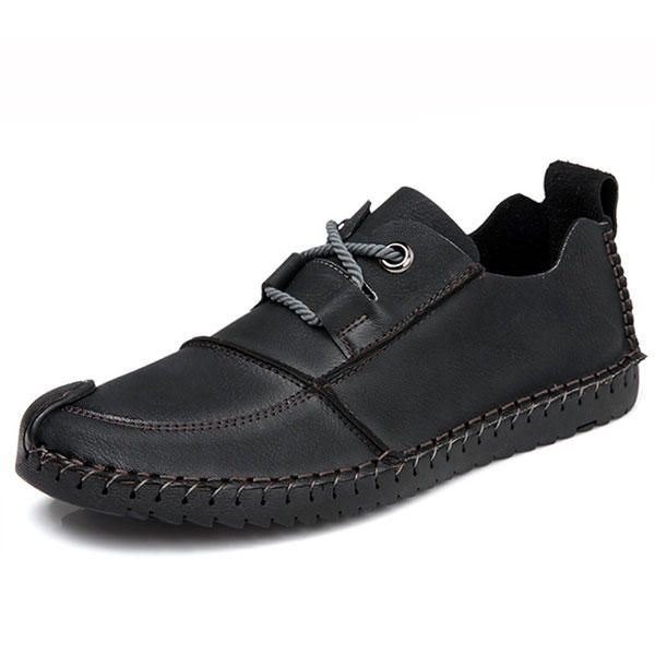 Herre Casual Håndsøm Cap Toe Myk Slip On Oxfords