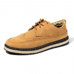 Herre Casual Retro Britisk Skinn Brogue Oxfords Sko