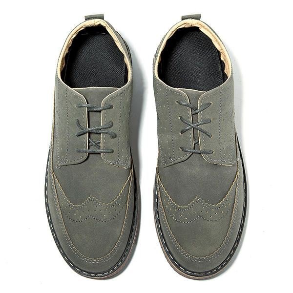 Herre Casual Retro Britisk Skinn Brogue Oxfords Sko