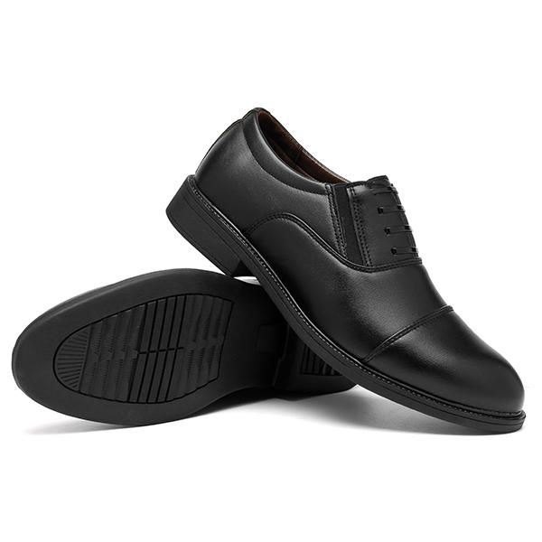 Herre Comfy Casual Business Elastisk Bånd Pu Lær Slip On Formelle Sko