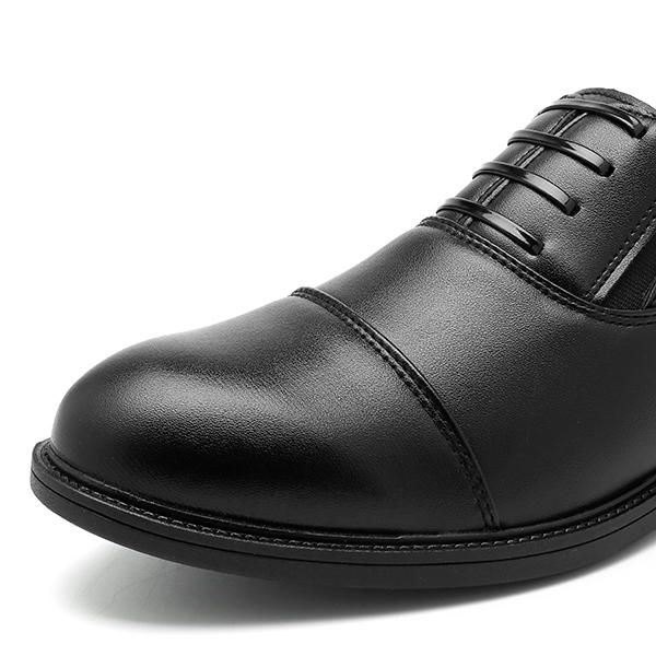 Herre Comfy Casual Business Elastisk Bånd Pu Lær Slip On Formelle Sko