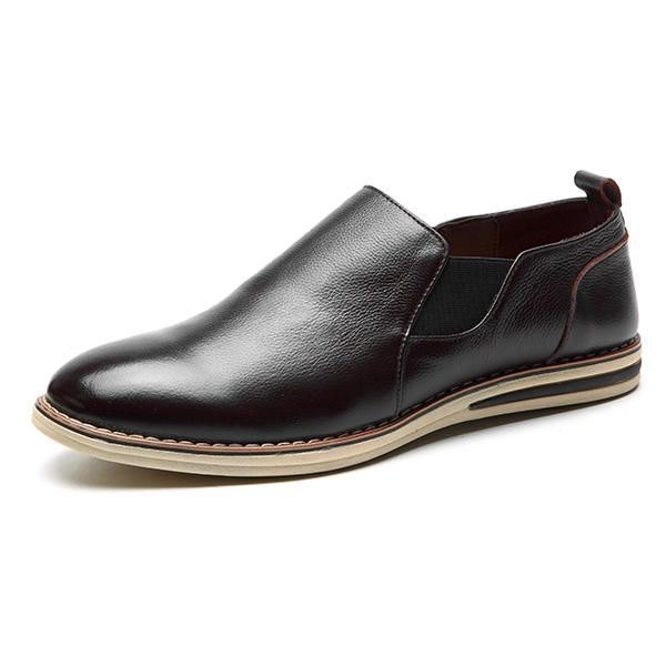 Herre Ekte Skinn Casual Slip On Business Oxfords Sko