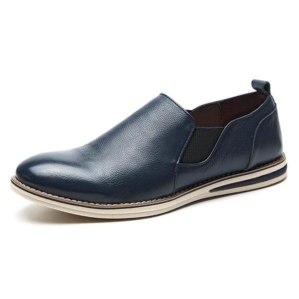 Herre Ekte Skinn Casual Slip On Business Oxfords Sko