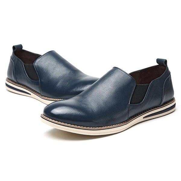 Herre Ekte Skinn Casual Slip On Business Oxfords Sko