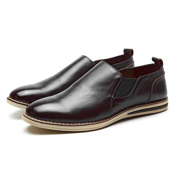 Herre Ekte Skinn Casual Slip On Business Oxfords Sko