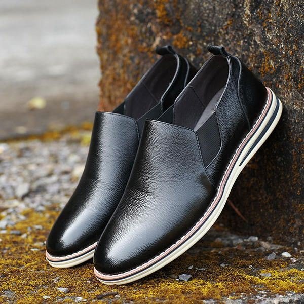 Herre Ekte Skinn Casual Slip On Business Oxfords Sko