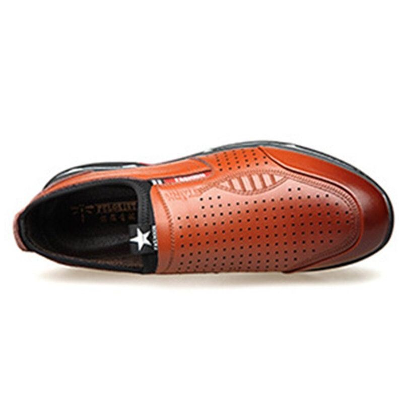 Herre Ekte Skinn Pustende Hule Casual Business Loafers