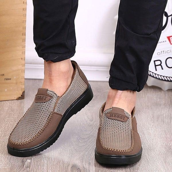 Herre Håndsøm Myk Såle Slip On Mesh Oxfords