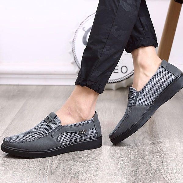 Herre Håndsøm Myk Såle Slip On Mesh Oxfords