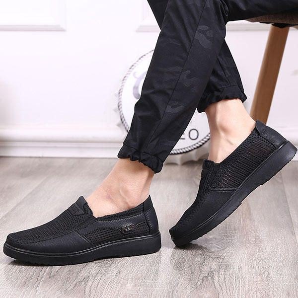 Herre Håndsøm Myk Såle Slip On Mesh Oxfords