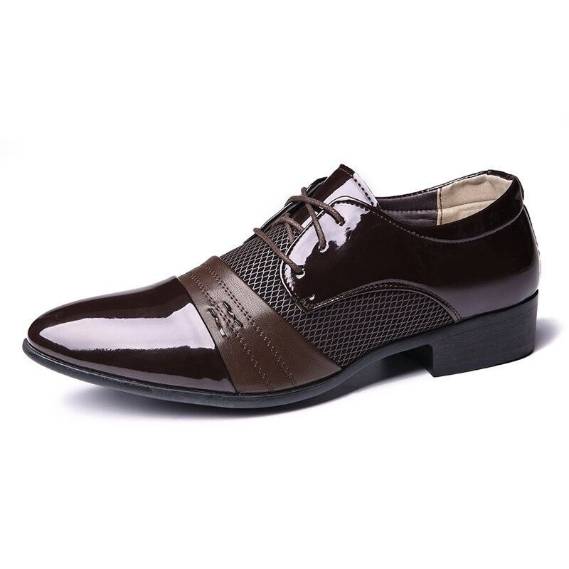 Herre Myk Formell Business Mesh Microfiber Stitching Formelle Oxfords