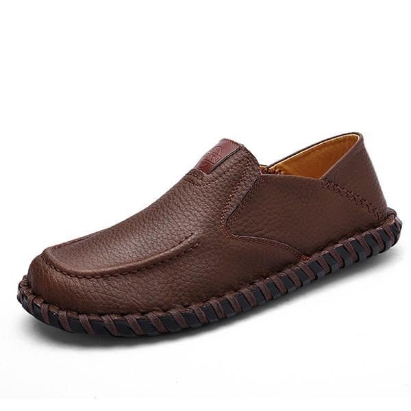 Herre Myke Pustende Flate Sko Casual Outdoor Leather Slip On Oxfords