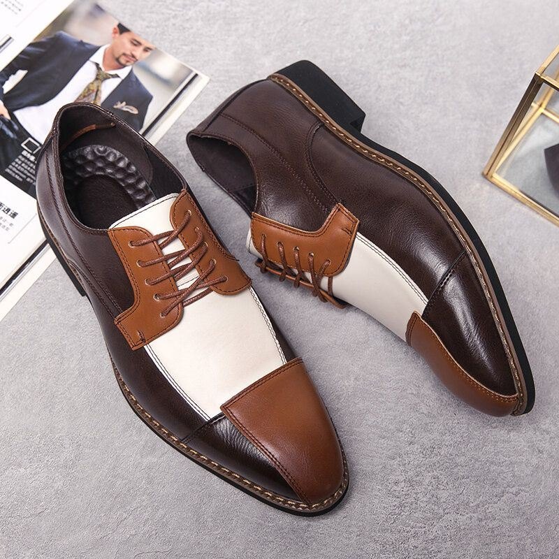 Herre Pu Leather Stilig Oxfords Business Dress Sko