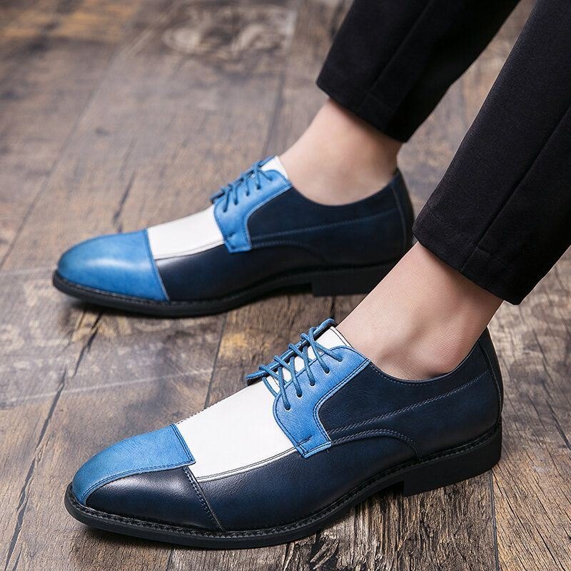 Herre Pu Leather Stilig Oxfords Business Dress Sko