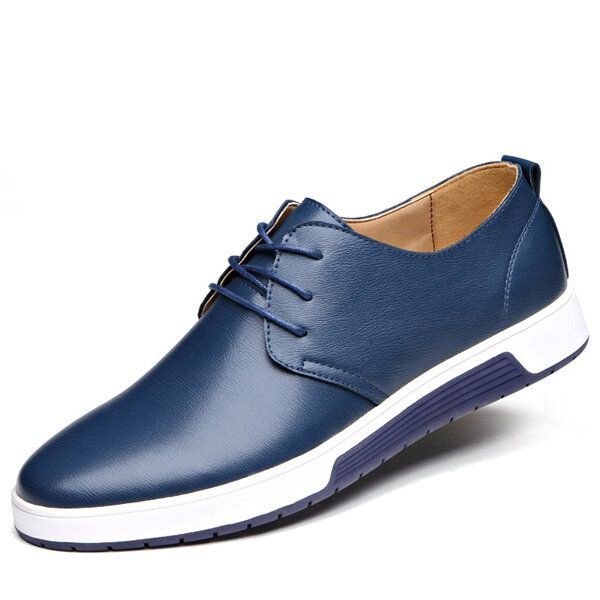 Herre Skinn Rund Toe Oxfords Sneaker