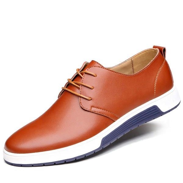 Herre Skinn Rund Toe Oxfords Sneaker