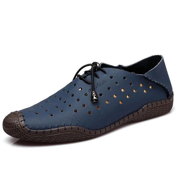 Herre Snøring Casual Leather Hollow Out Outdoor Oxfords