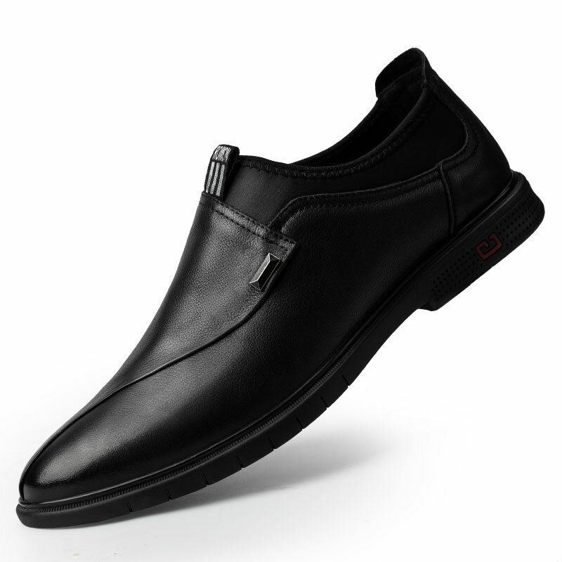 Herrebukse Skinn Ren Fargesøm Slip-on Business Formelle Loafers Sko