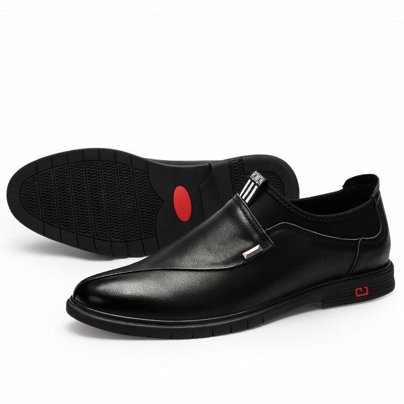 Herrebukse Skinn Ren Fargesøm Slip-on Business Formelle Loafers Sko