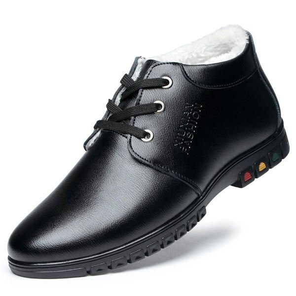 Lace Up Faux Lining Rund Toe Leather Flat Oxfords For Men