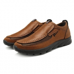 Menns Uformelle Comfy Myk Moc Toe Slip On Leather Oxfords