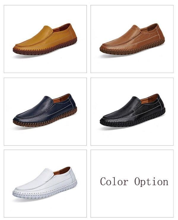 Men's Pure Color Mykt Skinn Slip On Casual Flat Oxfords