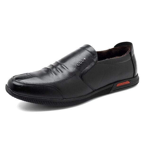 Myk Såle Varmt Fôr Ekte Skinn Business Oxfords Slip-on Sko For Menn