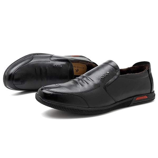 Myk Såle Varmt Fôr Ekte Skinn Business Oxfords Slip-on Sko For Menn