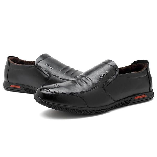 Myk Såle Varmt Fôr Ekte Skinn Business Oxfords Slip-on Sko For Menn