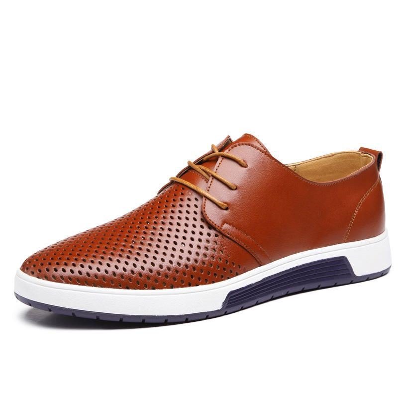 Mykt Skinn For Herre Casual Business Office Flat Oxfords